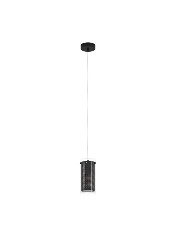EGLO Pinto Textil 1 Hanglamp - E27 - Ø 12 cm - Zwart