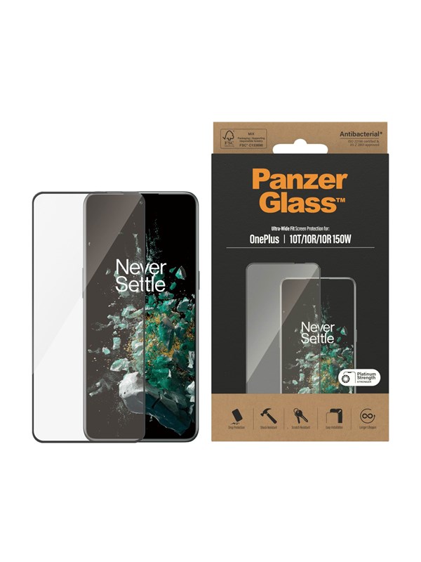 PanzerGlass Screenprotector OnePlus 10T | 10R | 10R | 150W | Ultra-Wide Fit | Zwart