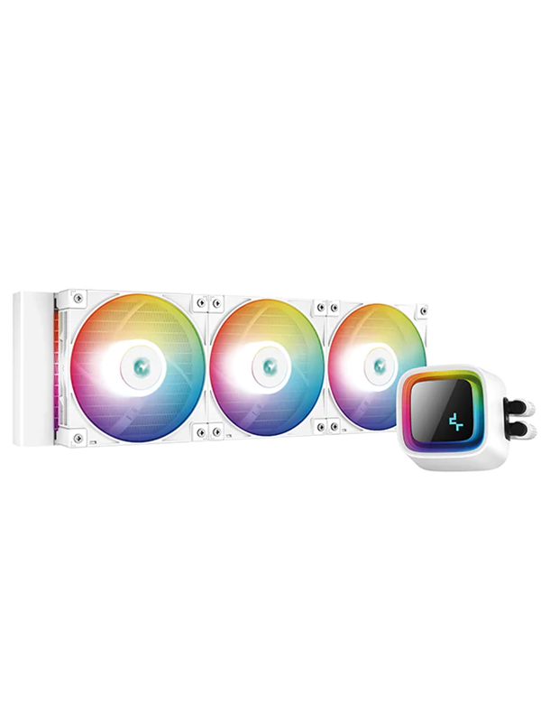 DeepCool LS720 360mm ARGB White Water Cooler, 3x FC120 120mm PWM ARGB High Performance Fan, sockets: Intel: LGA2066/2011-v3/2011/1700/1200/1151/1150/1155 AMD: sTRX4/sTR4/AM5/AM4