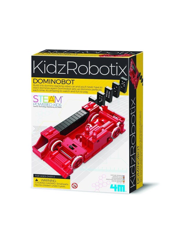 4M Wetenschap en Spel - Dombinobot - Inclusief Dominostenen - Bouwpakket - Kidzrobotix - 8+