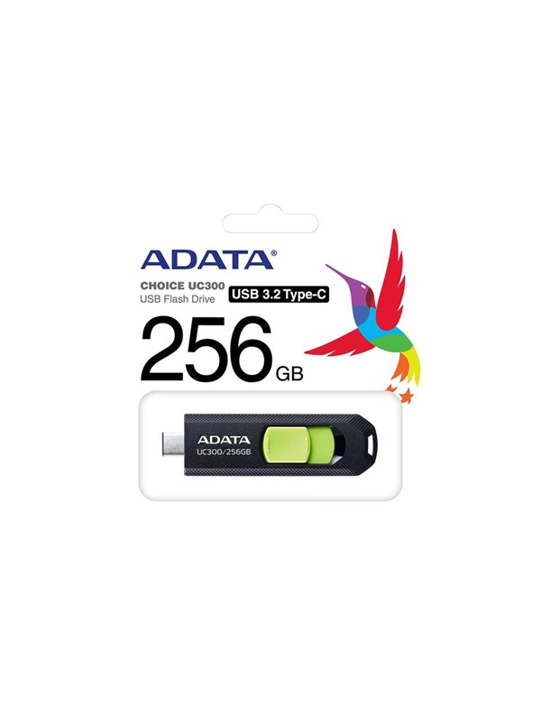 ADATA UC300 USB flash drive 256 GB USB Type-C 3.2 Gen 1 (3.1 Gen 1) Zwart, Groen