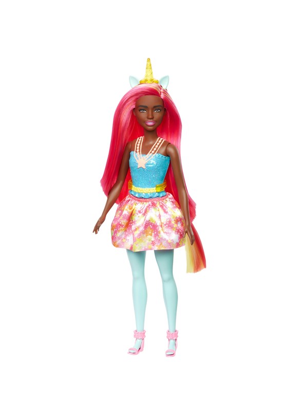 Barbie Dreamtopia Eenhoorn - Rood Haar met Gele Hoorn - Modepop