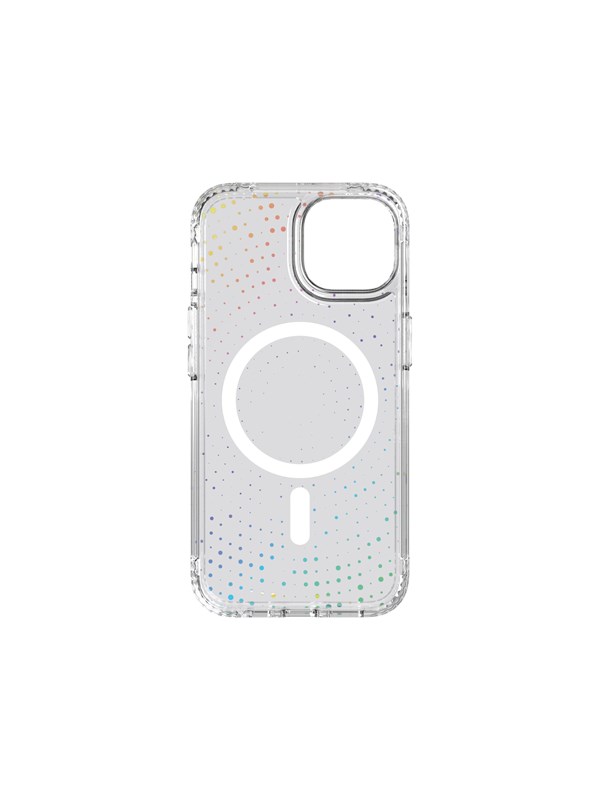 Tech21 Evo Sparkle - iPhone 14/iPhone 16e hoesje - Schokbestendig telefoonhoesje - Geschikt voor MagSafe - Holografisch Glitter - 3,6 meter valbestendig
