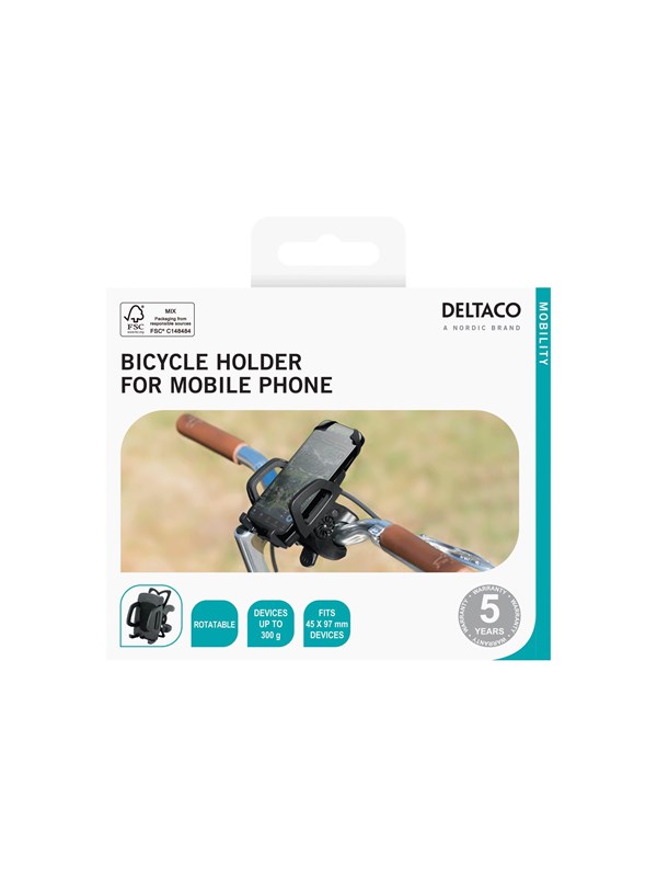 Deltaco ARM-B100 - bike holder for mobile phone - detachable holds up to 300g