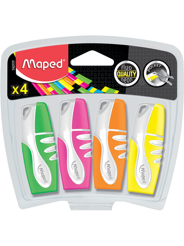 Maped Fluo'Peps Pocket Zachte Markeerstiften x4