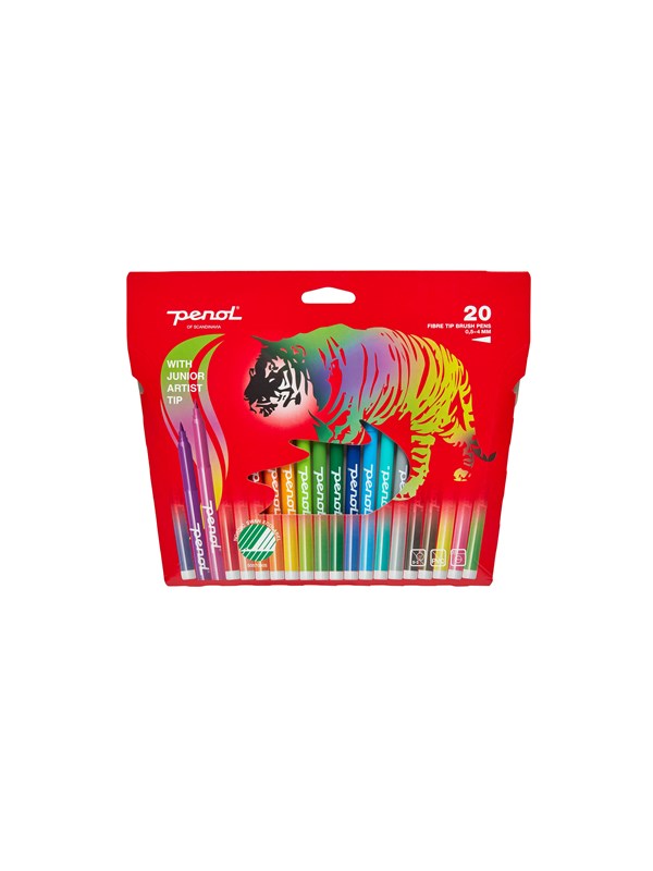 Penol Fibre Tip Brush pens x20