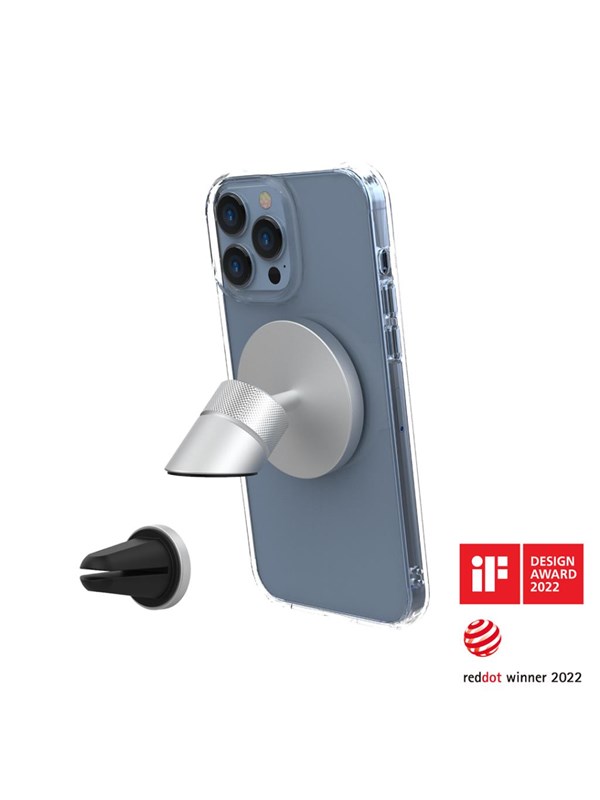 Just Mobile AluDisc Go - Omni-Directional Magnetic Aluminum Car Mount (vent insert & dashboard Basis included)