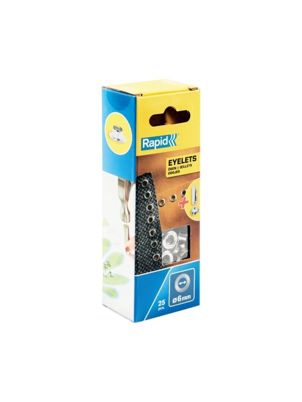 Rapid Eyelets 6mm Box 25pcs + 2 Metal Tools