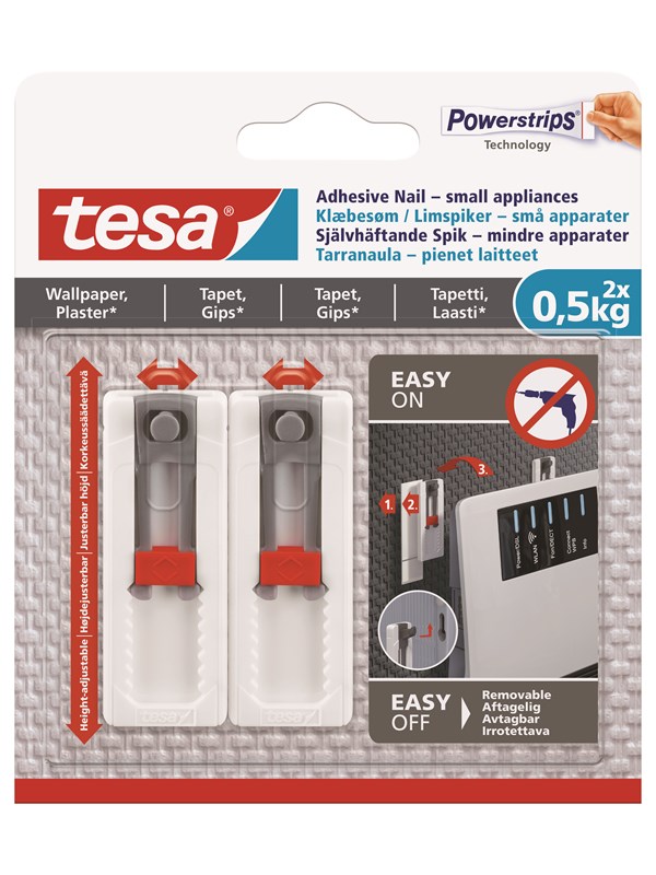 tesa Zelfklevende Nagel Verstelbaar 0.5kg Behang