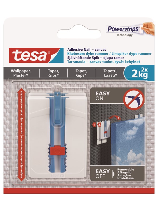 tesa Zelfklevende spijker verstelbaar 2kg canvas voor behang