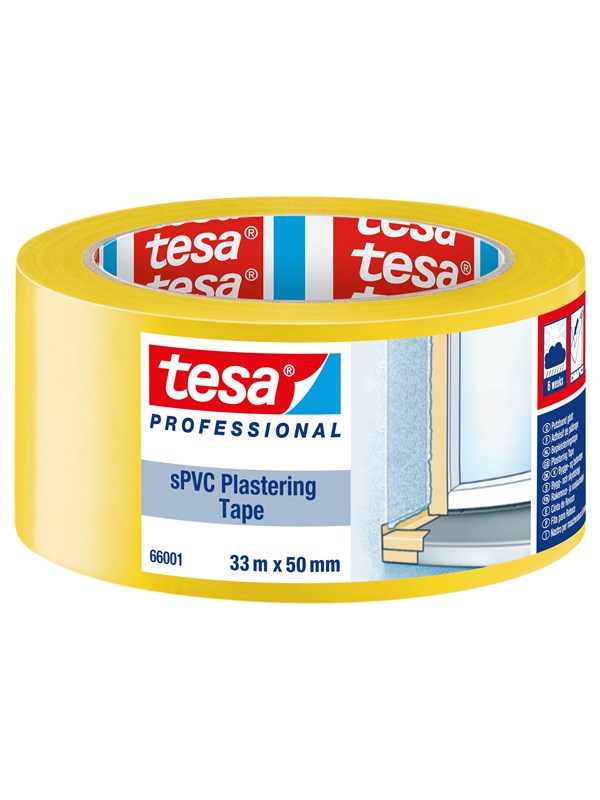tesa Masking sPVC Plastering Tape 33m x 50mm Yellow