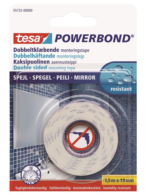 tesa Powerbond Mounting Tape Spiegel 1.5m x 19mm