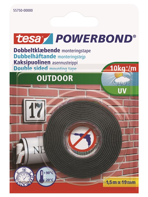tesa Powerbond Montagetape Buiten 1,5m x 19mm