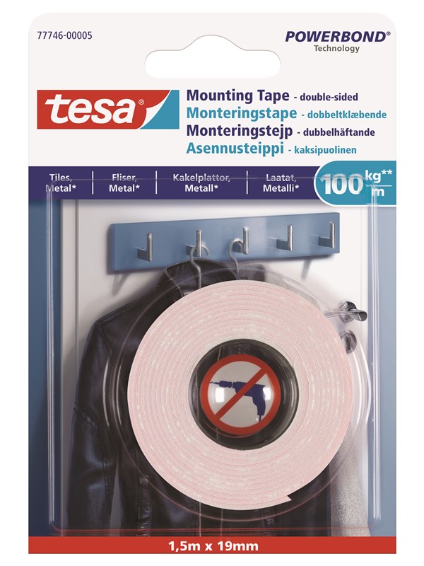 tesa Powerbond Mounting Tape Ultra Strong 1.5m x 19mm