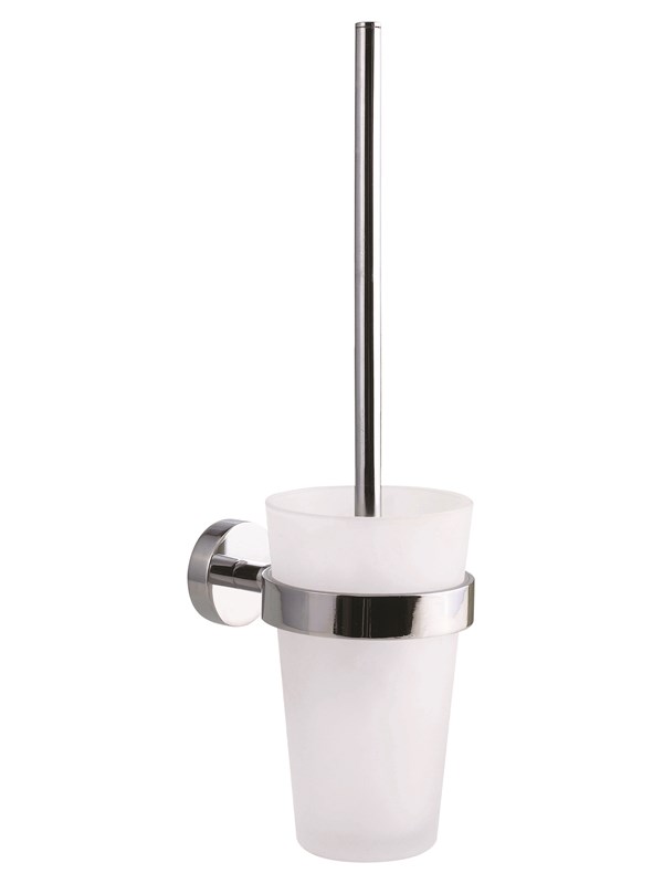 Tesa® Smooz toiletborstelset, verchroomd metaal, zelfklevend, zelfklevende montage technologie