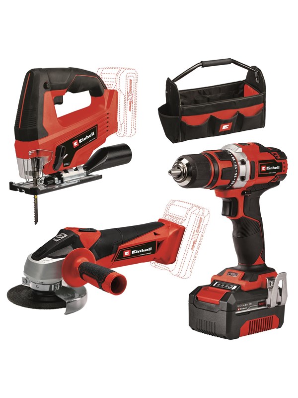 Einhell Stroom Tool Kit TE-TK 18/3 Li Kit (JS+CD+AG)