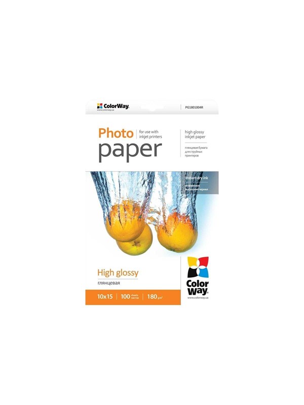 ColorWay - Papier - glossy - 100 sheet(s) - 100 x 150 mm - 180 g/m²