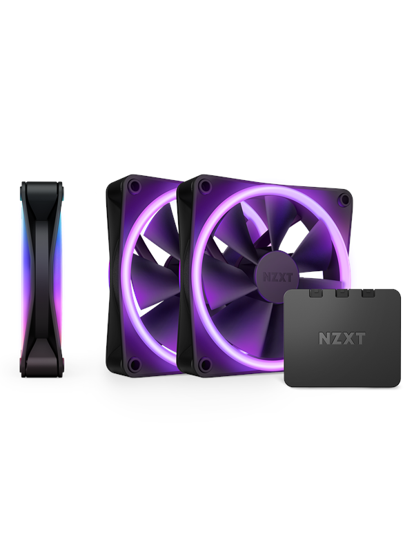 NZXT F120 RGB DUO 3-pack & RGB Controller - Zwart - Case ventilator - 120mm - Zwart met RGB-licht - 29 dBA