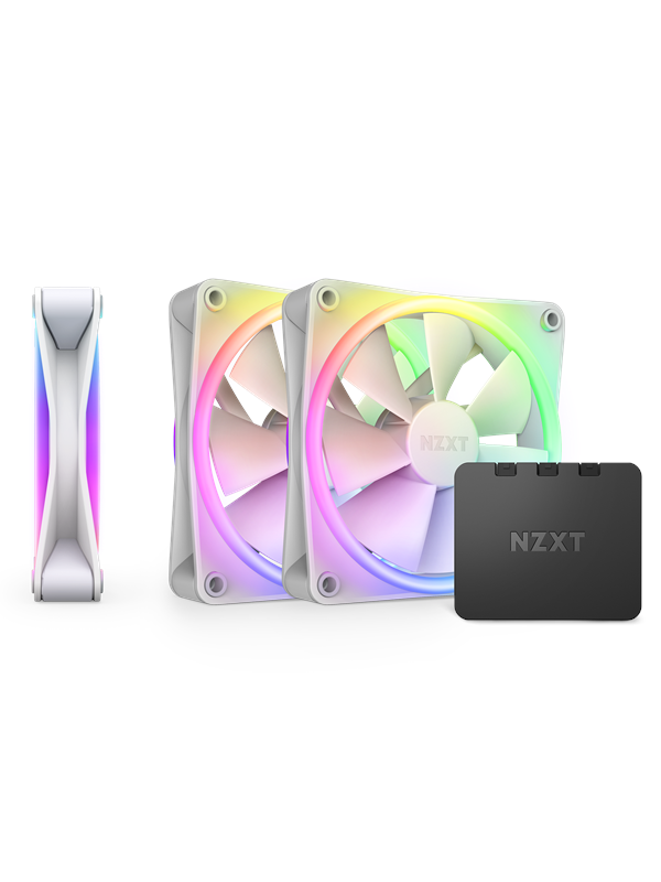 NZXT F120 RGB DUO 3-pack & RGB Controller - White - Case ventilator - 120mm - Wit met RGB-licht - 29 dBA