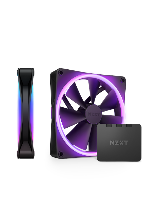 NZXT F140 RGB DUO 2-pack & RGB Controller - Zwart - Case ventilator - 140mm - Zwart met RGB-licht - 36 dBA