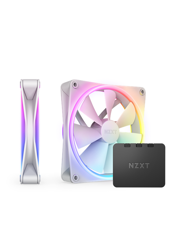 NZXT F140 RGB DUO 2-pack & RGB Controller - White - Case ventilator - 140mm - Wit met RGB-licht - 36 dBA