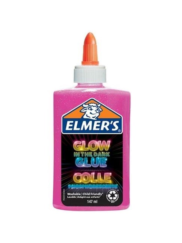 Elmer's Glow-in-the-Dark Liquid Glue | Pink | 147 ml