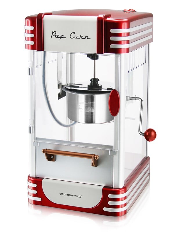 Emerio POM-120650 - popcorn maker - Zilver/rood Metallic details