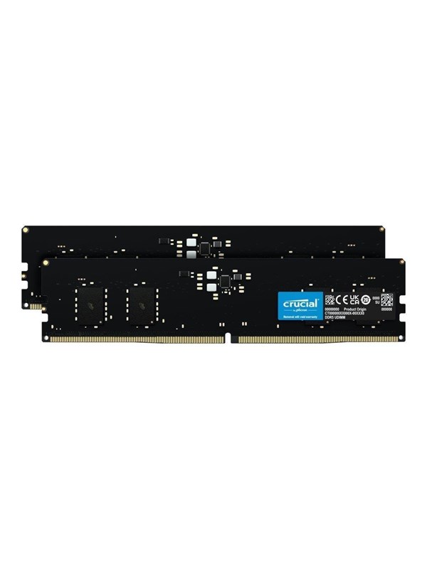 Crucial UDIMM DDR5-5600 - 64GB - CL46 - Dual Channel (2 pcs) - AMD EXPO & Intel XMP - Zwart