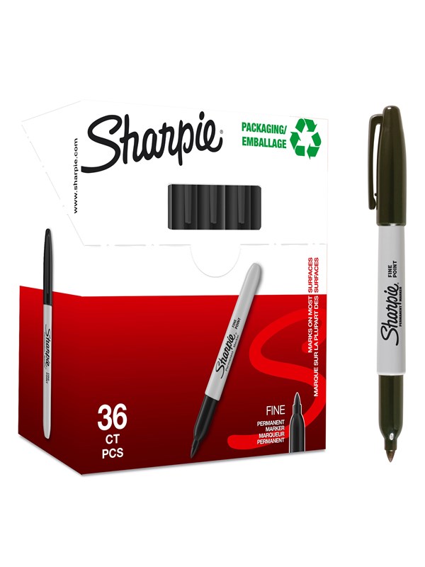 Sharpie Permanent Marker Fine Zwart Valuepack 32+4