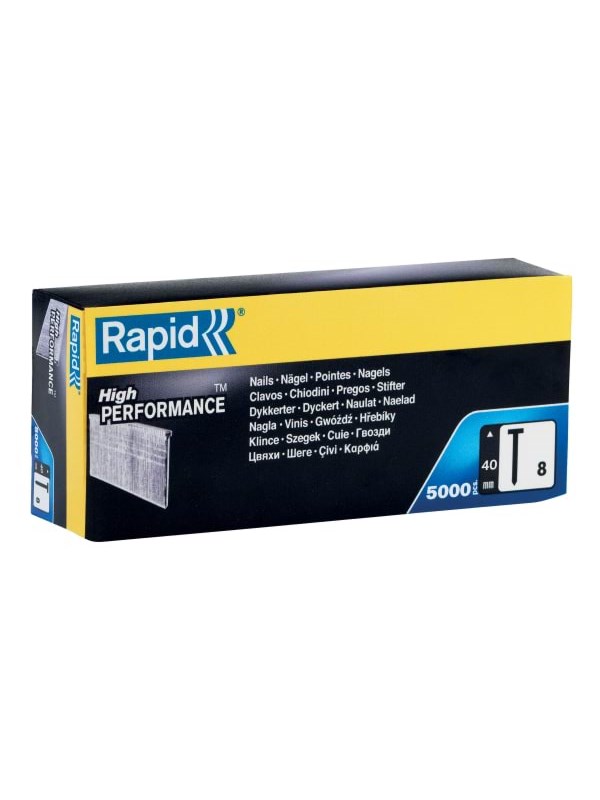 Rapid Afwerknagels (brads) Met Platte Kop Nr. 8 Gegalvaniseerd 40mm - Voor Pb131/pbs151/bn50 - 5000 Stuks