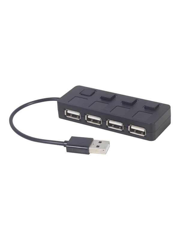 Gembird UHB-U2P4-05 - hub - 4 ports USB hub - 4 - Zwart