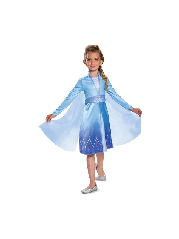 Verkleedpak Disney Frozen II Classic Elsa maat 122/maat 128 Feestkleding