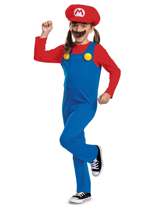 Nintendo Super Mario Brothers Mario Kinder Kostuum - Kids tm 8 jaar - Blauw/Rood