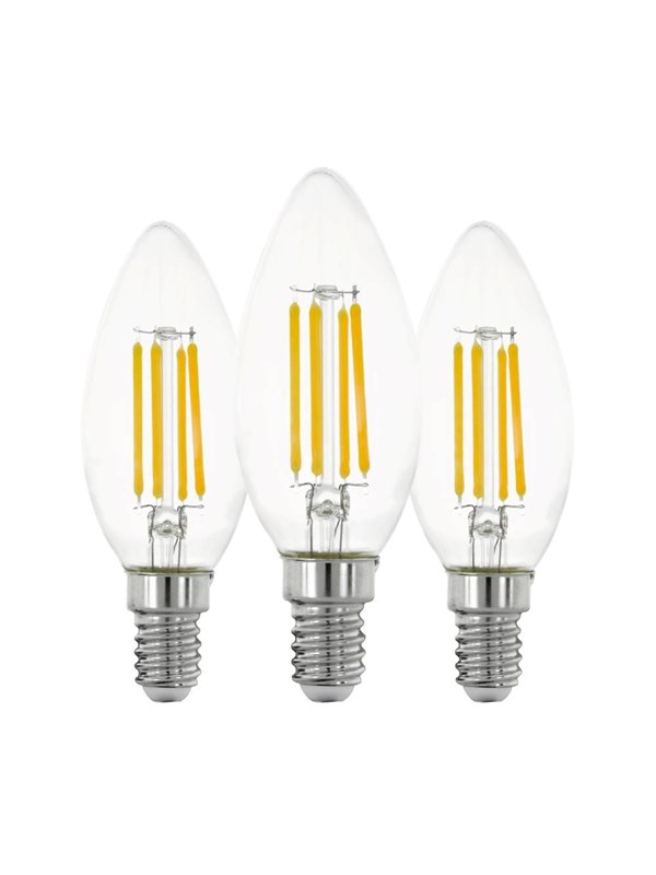 EGLO LED spot C35 Candle 7W/827 806 lumen clear 3-pack E14