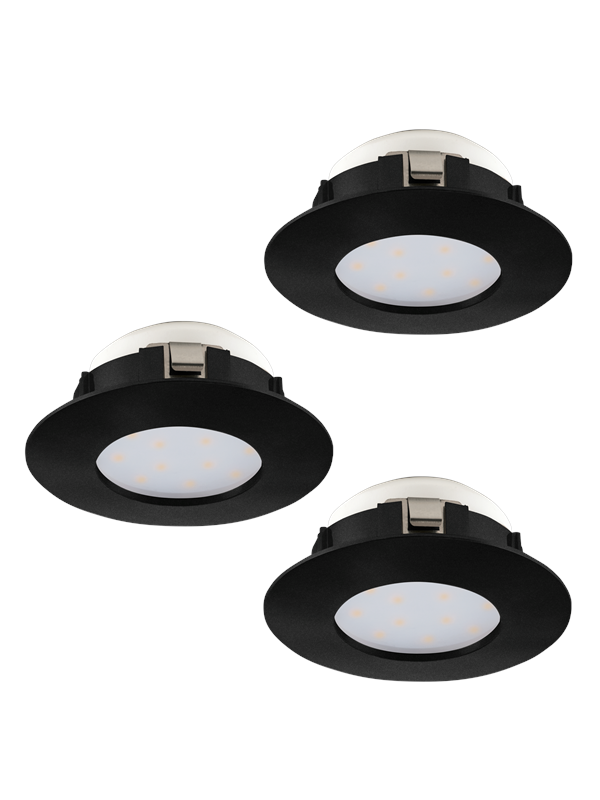 EGLO PINEDA recessed spotlight Ø78 mm 3000K 3-pack black