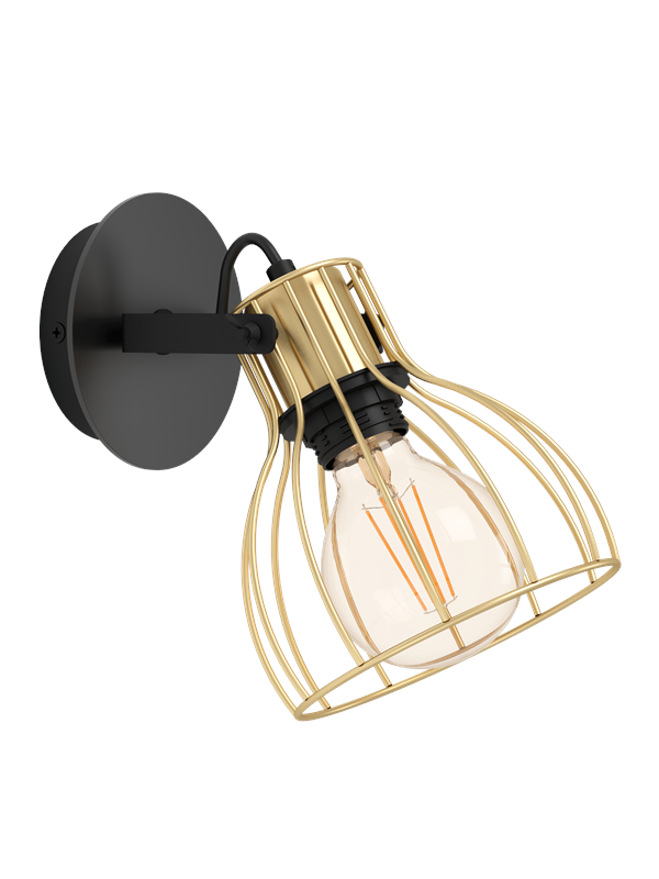 EGLO Sambatello Opbouwspot - E27 - 1-lichts - Zwart, Goud