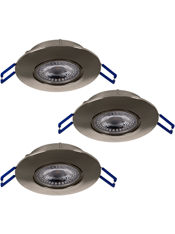 EGLO ZUJAR recessed spotlight Ø90 340lm 3-pack brushed steel