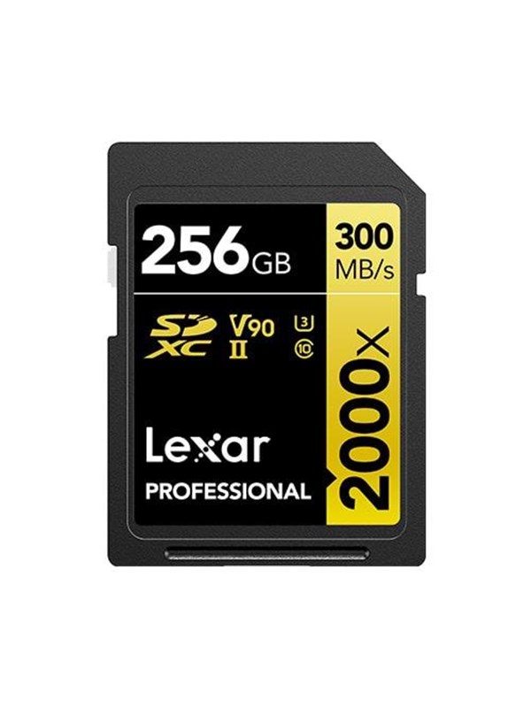 Lexar SD Pro Gold Series UHS-II 2000x 256GB - Lezen 300MB/s, Schrijven 260MB/s - V90