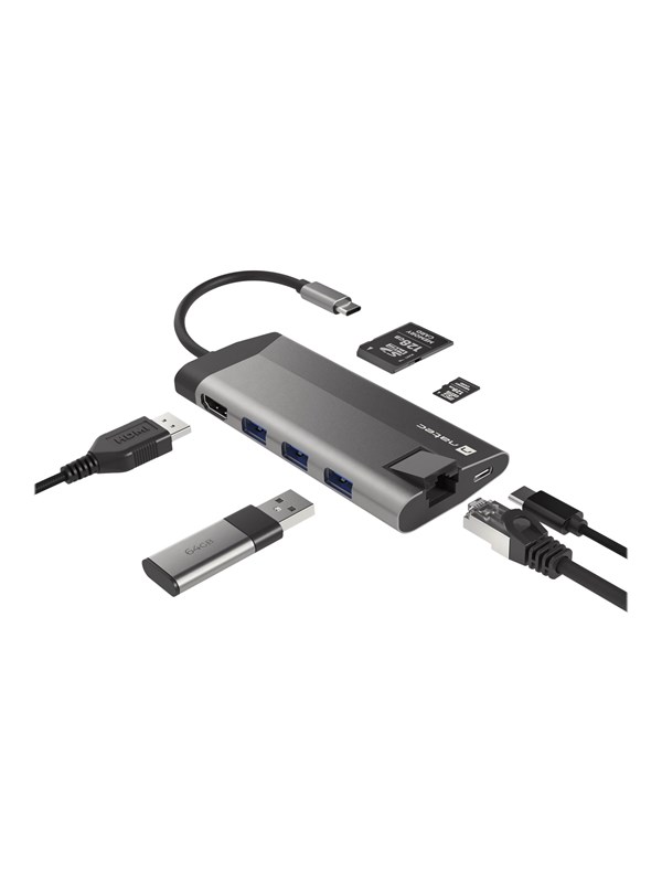 Natec Hub Multifunctioneel Dockingstation Voor Laptop En Telefoon Usb-C 3X Usb 3.0