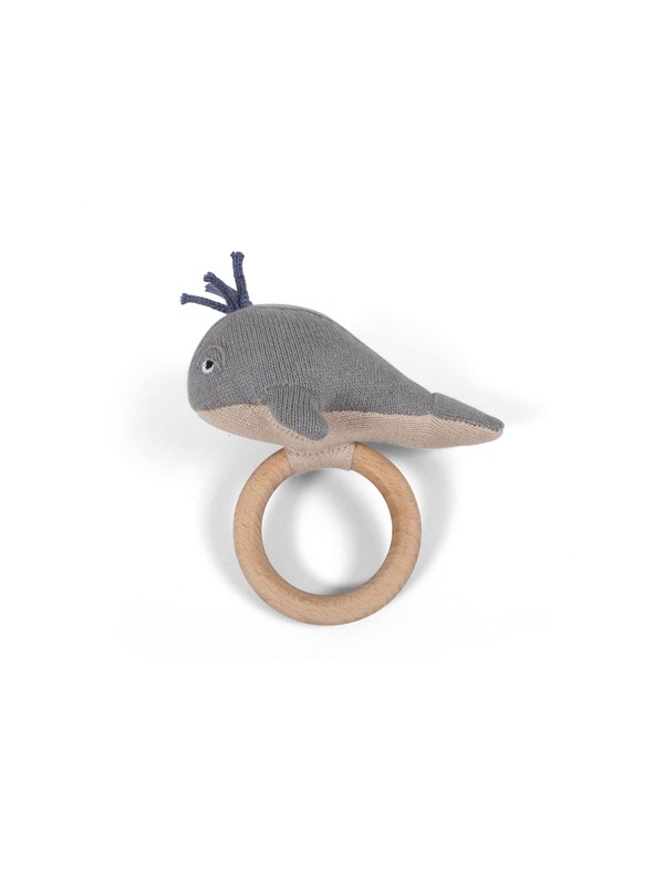 Filibabba Activity toy - Willie the whale rattle Grijs