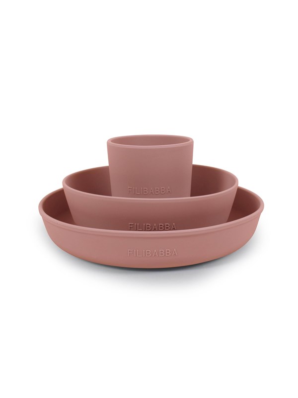 Filibabba Silicone dinner set - Rose