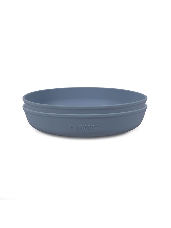 Filibabba Silicone plate 2-pack - Powder Blauw