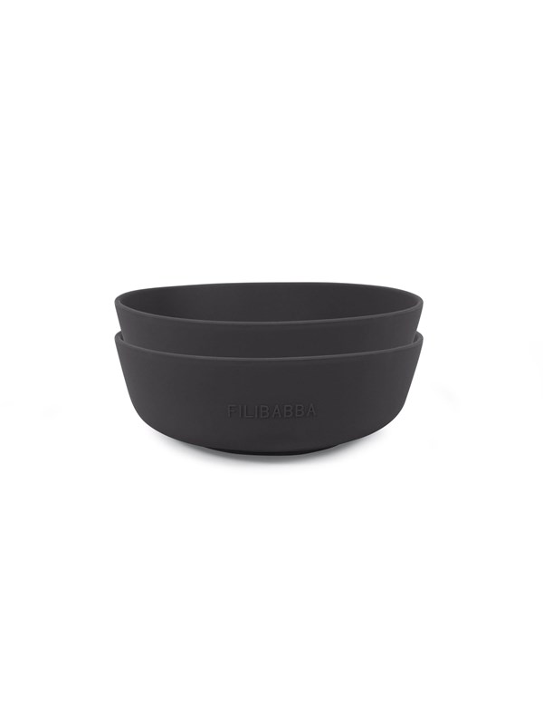 Filibabba Silicone bowl 2-pack - Stone Grijs