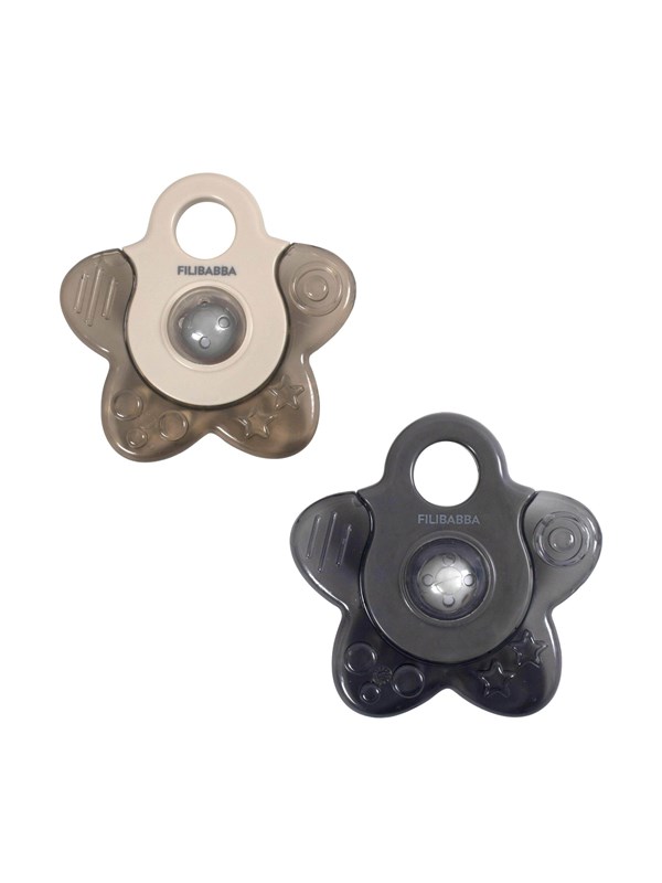 Filibabba Teether - Cooling star 2-pack Grijs mix