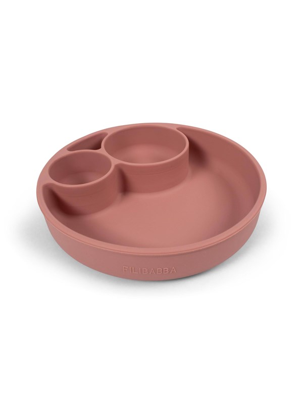 Filibabba Silicone divided plate - Roze
