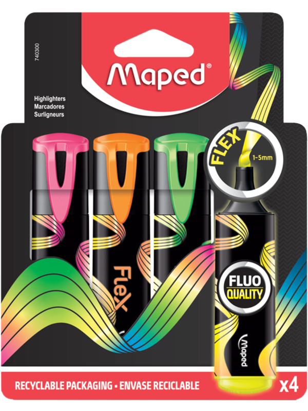 Maped Fluopeps Flex highlighters set 4 ass.