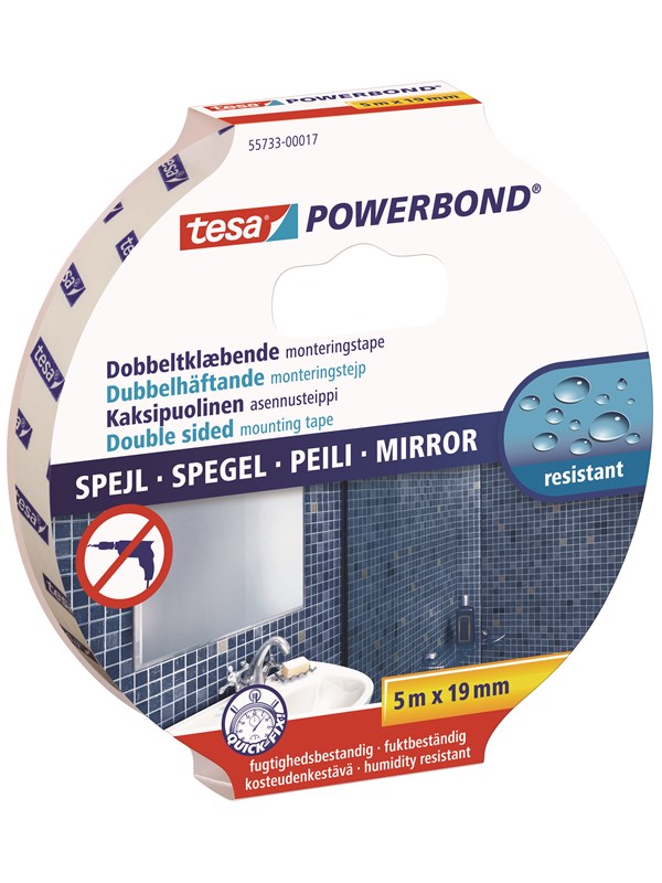 tesa Powerbond Mounting Tape Spiegel 5m x 19mm