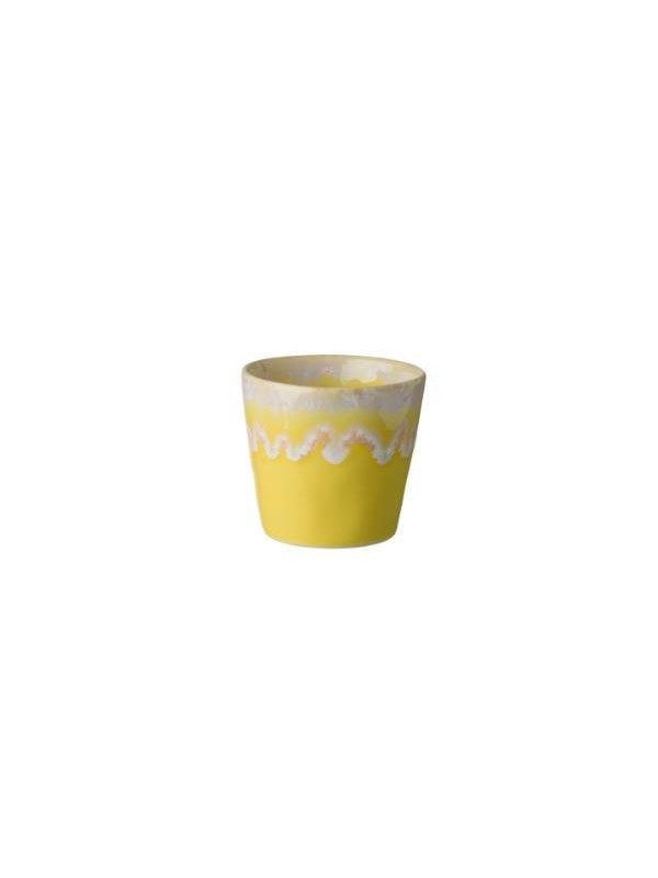 Costa Nova - servies - espresso kop - Grespresso geel - aardewerk - H 5,9 cm