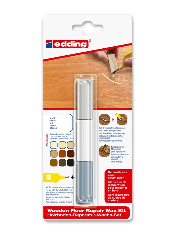 edding 8902 reparatiewas voor houtvloeren - kleur: wit - herstelt kleine mankementen, krassen & butsen