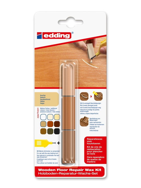 edding 8902 reparatiewas voor houtvloeren - kleur: beukenhout - herstelt kleine mankementen, krassen & butsen